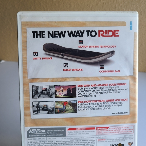 NINTENDO Wii GAME - TONY HAWK RIDE - ACTIVISION - Picture 2 of 3